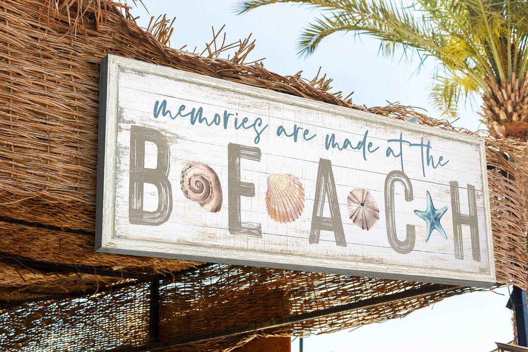 The Best Memories Are Made at the Beach Sign, Vintage Beach House Wall ...