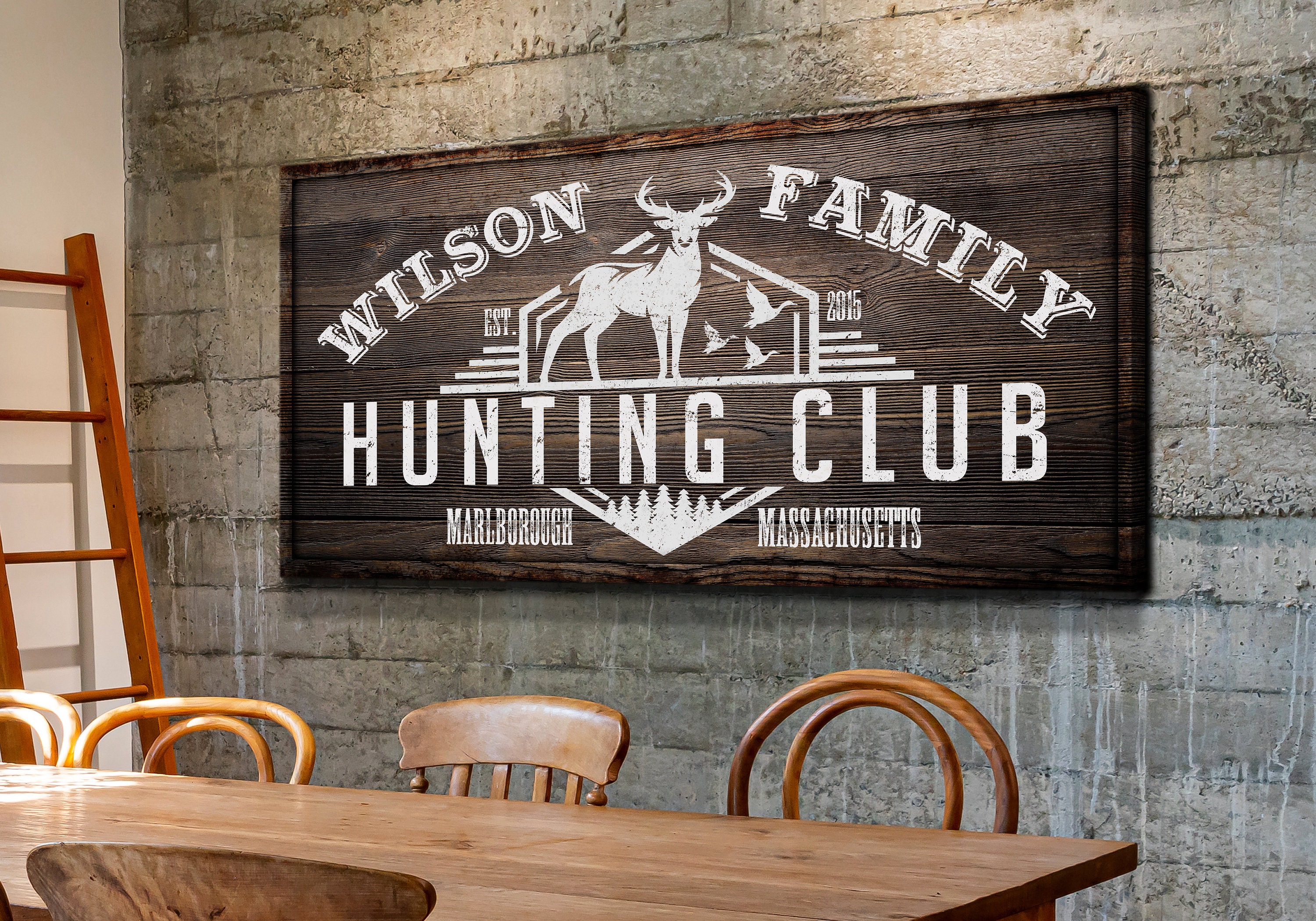 Custom Hunting Club Sign Personalized Huge Canvas Wall Art | Etsy