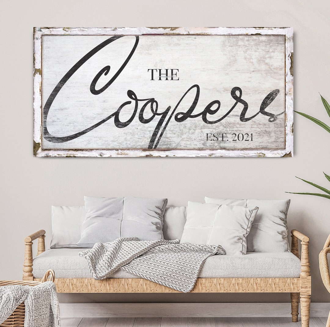 Personalized Family Name Sign, Family Established Date Sign, Rustic ...