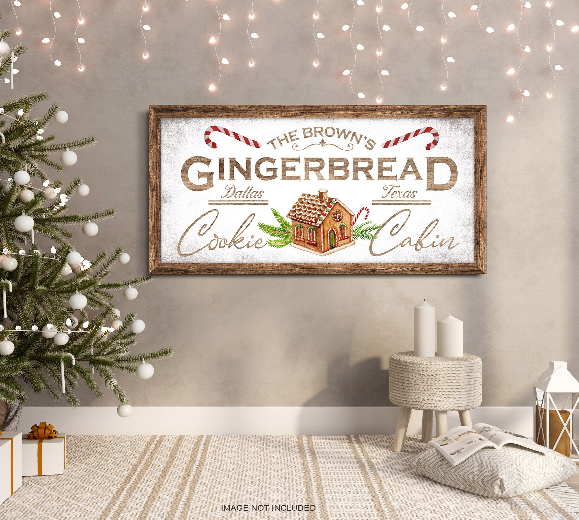 Personalized Gingerbread Baking Co. Sign, Christmas Cookie Cabin ...