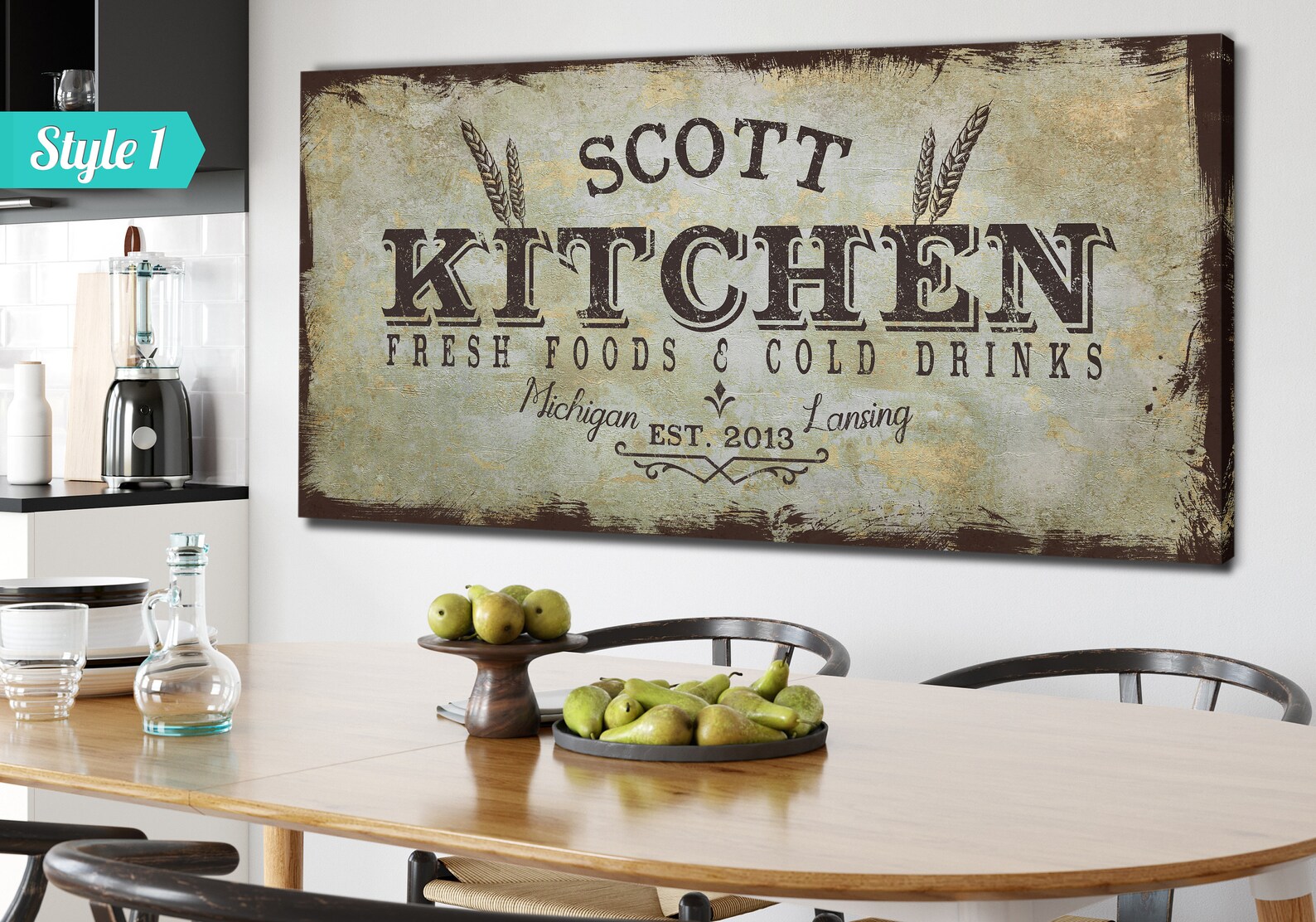 Farmhouse Kitchen Canvas Wall Art Large Farmhouse Canvas Etsy