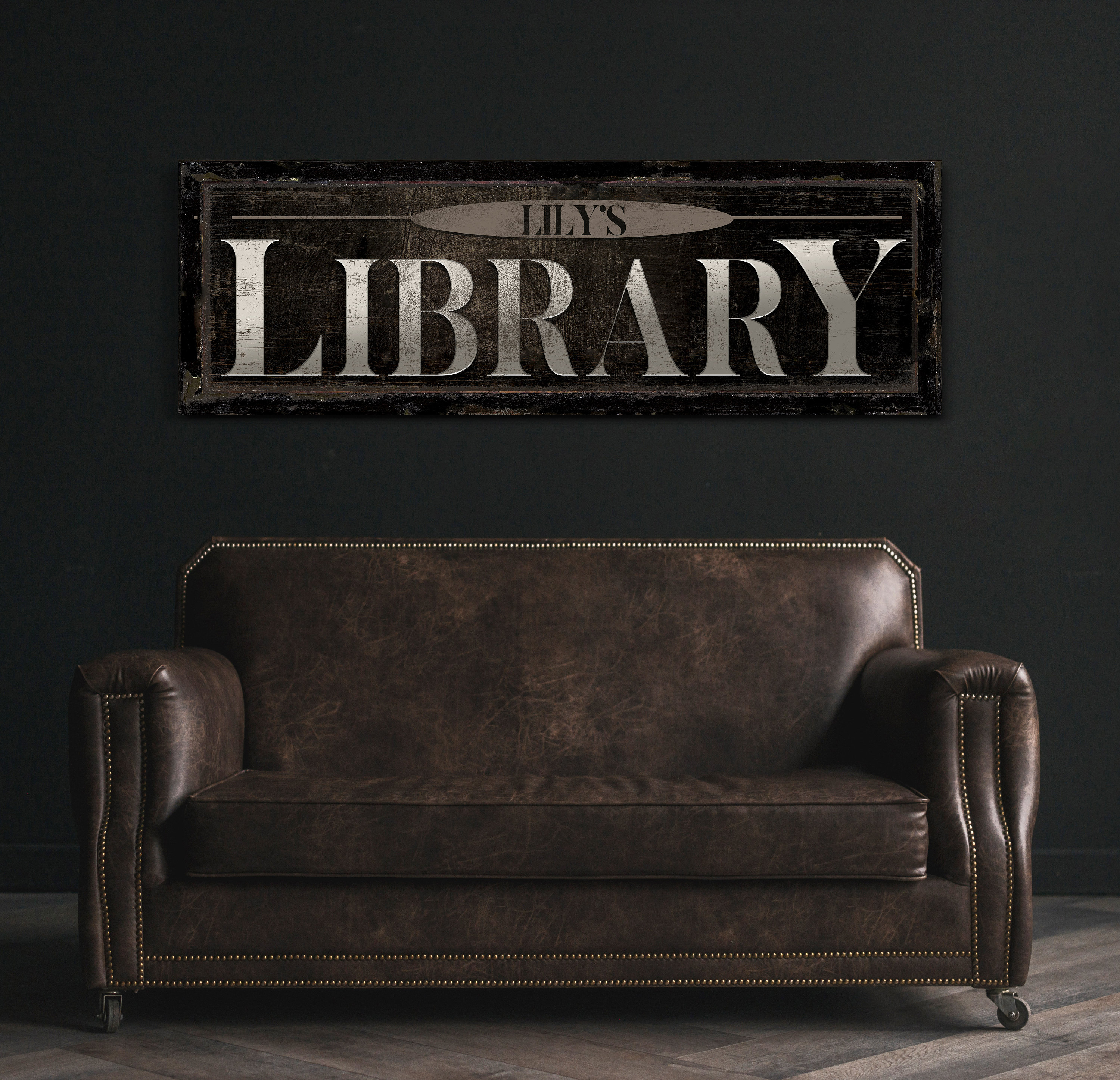 Library Sign Retro Personalized Library Sign, Vintage Library Decoration, Reading Corner ...