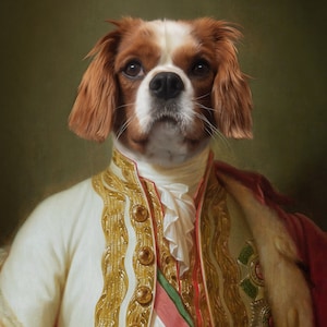 Custom Pet Portraits,Pet Portraits,Royal Dog Potrait,Regal Pet Portrait,Historical Animal Portrait,Personalized Dog Gifts For Owners