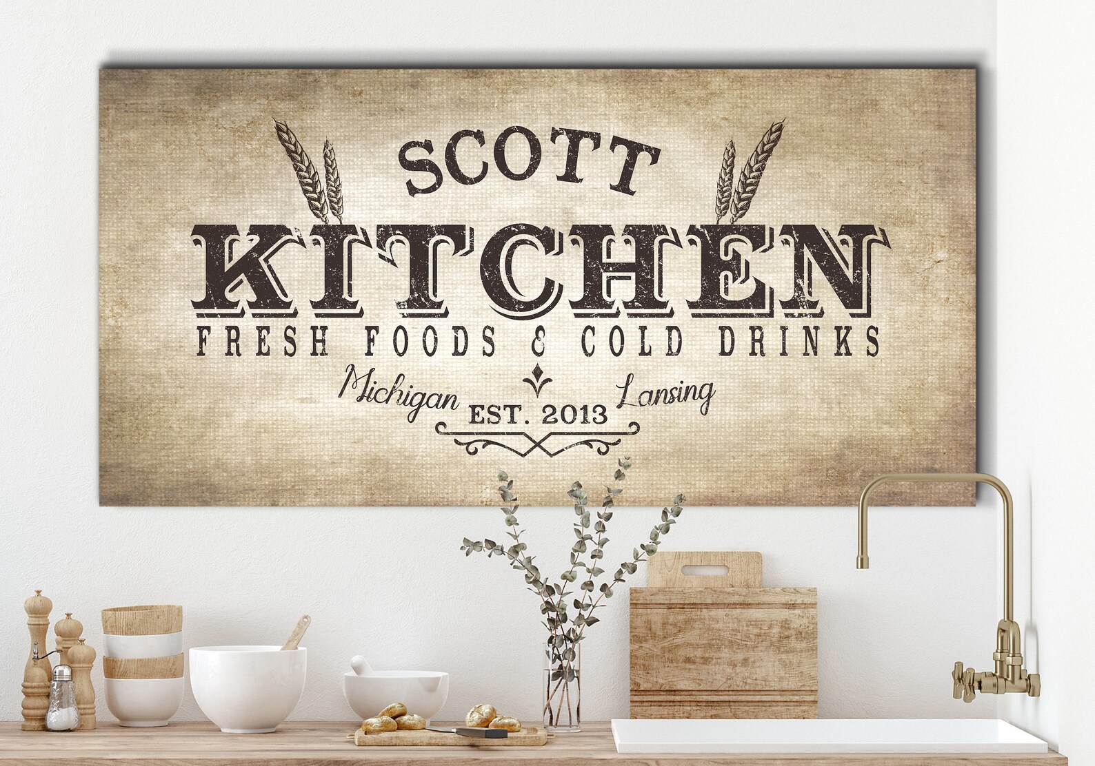 Farmhouse Kitchen Canvas Wall Art Large Farmhouse Canvas Etsy