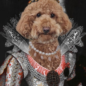 Custom Pet Portraits,Pet Portraits,Royal Dog Potrait,Regal Pet Portrait,Historical Animal Portrait,Personalized Dog Gifts For Owners