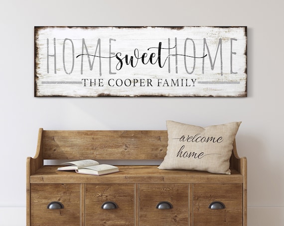 Personalized Home Sweet Home Sign, Family Name Sign, Housewarming Gift, Personalized Realtor Gift, Farmhouse Wall Art, New Home Wall Decor