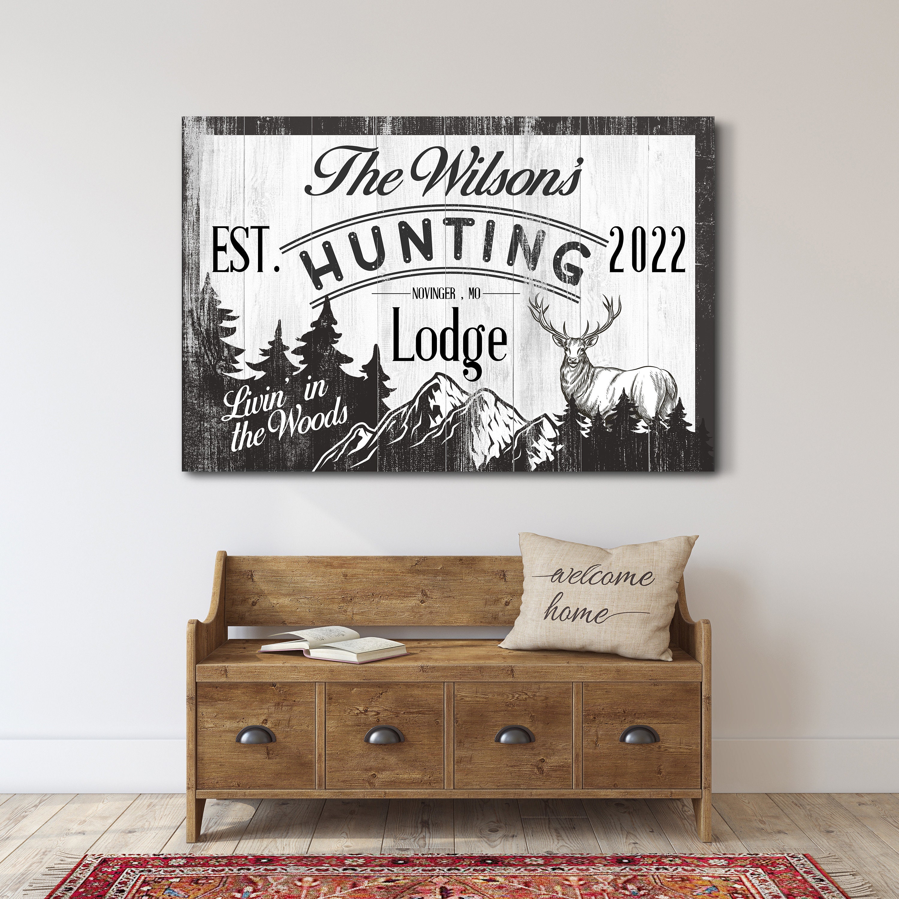 Customized Hunting Lodge Sign Deer Hunting Sign Hunting Etsy