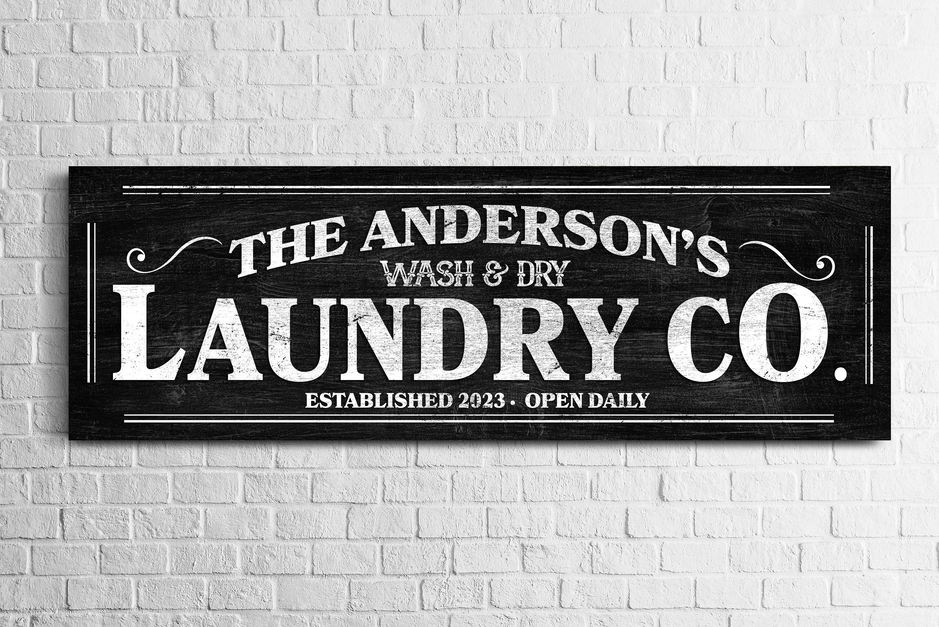 Personalized Laundry Company Sign, Laundry Room Wall Decor, Bathroom ...