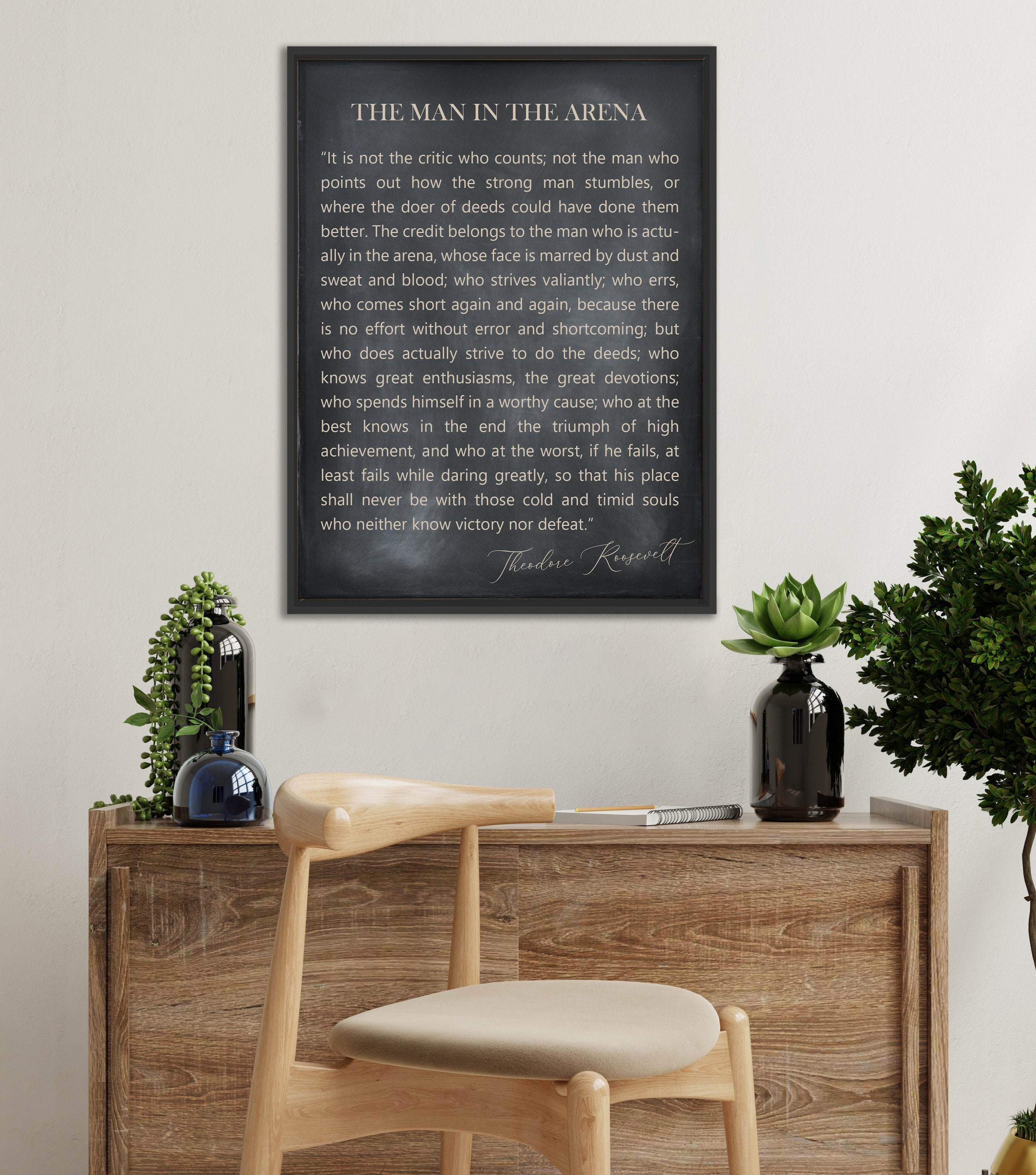 The Man in the Arena Sign the Man in the Arena Framed | Etsy