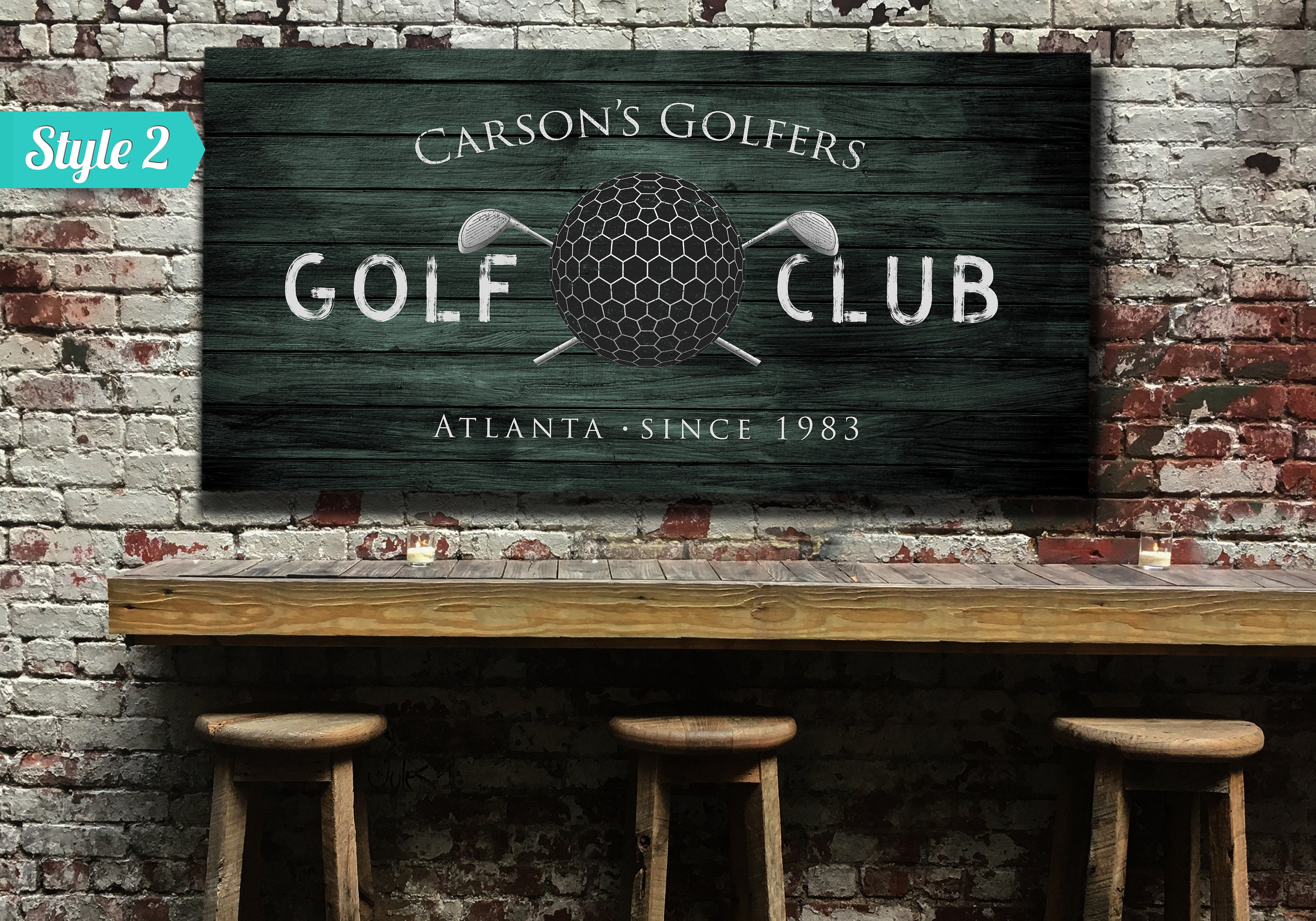 Personalized Golf Club Sign Modern Farmhouse Family Name Etsy UK