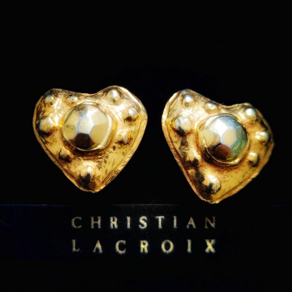 Christian Lacroix boucles d’oreilles cœur dorée - image 1