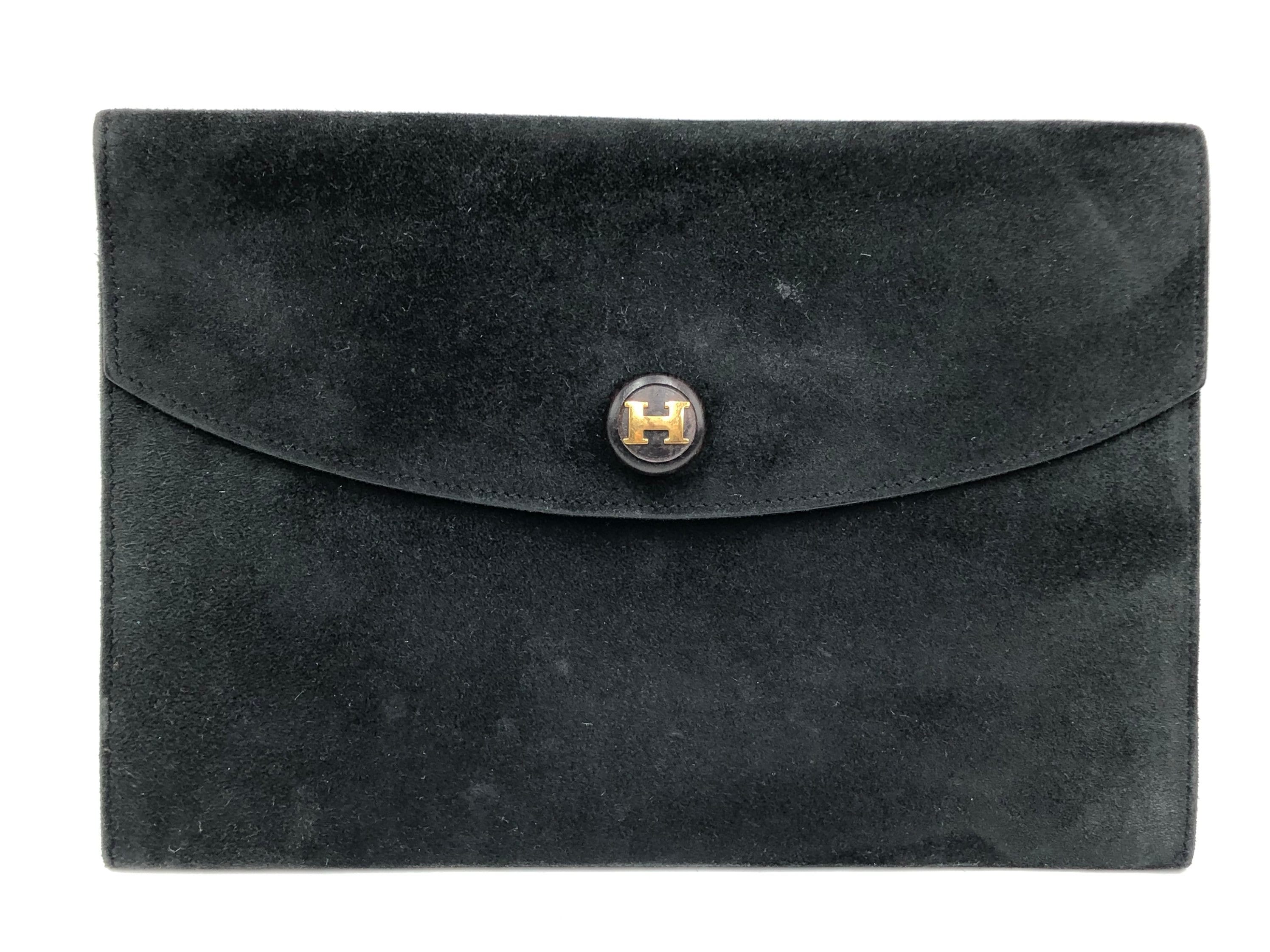Hermes Vintage Rio Clutch in Black Suede Etsy Ireland