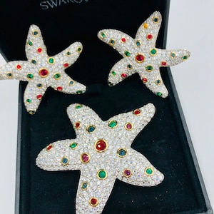 Boucles D'oreilles Vintage Alexandre De Paris - Étoiles - Haute Couture Française - Occasion