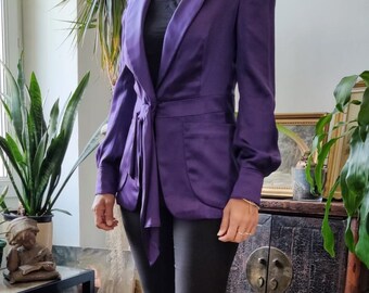 Yves Saint Laurent chic vintage purple silk jacket