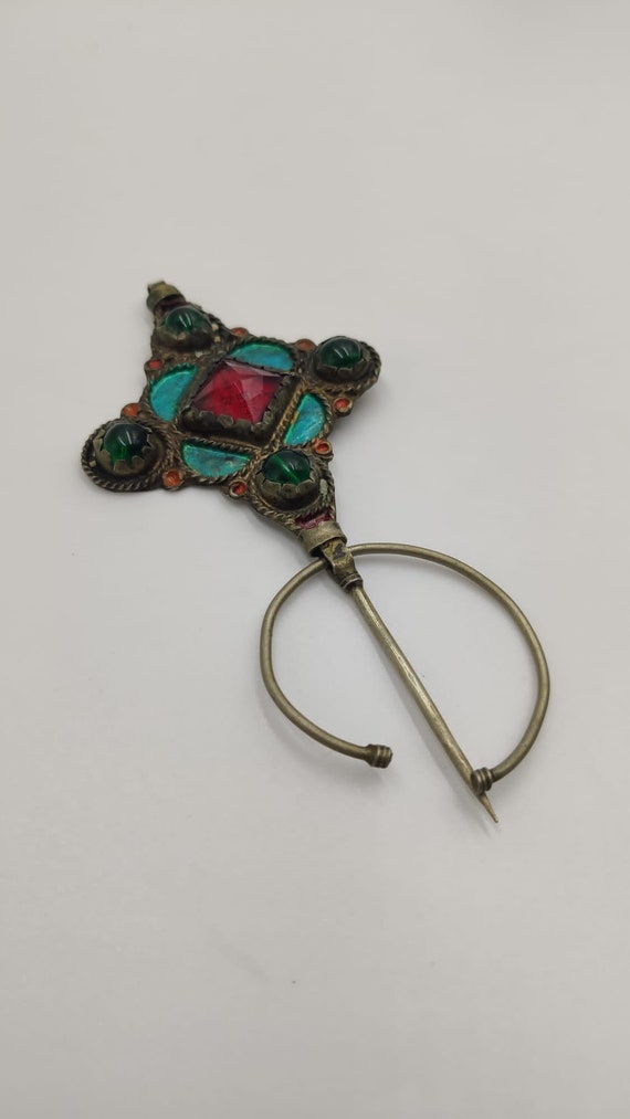 Broche Ancienne (fibule) En Métal Style Art Déco - Bijou Vintage - Occasion