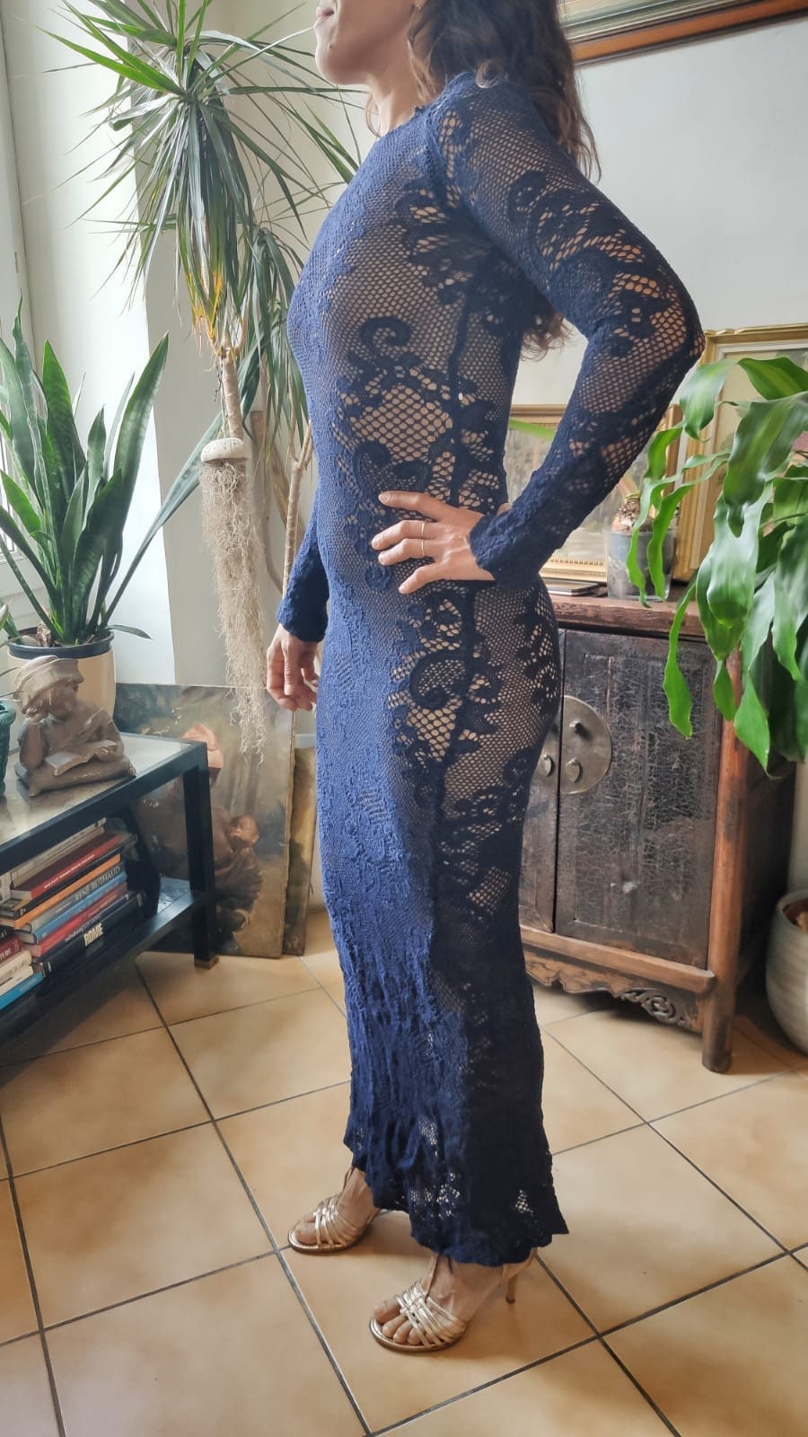 Sublime Tightfitting Long Dress in Transparent Lace With Etsy