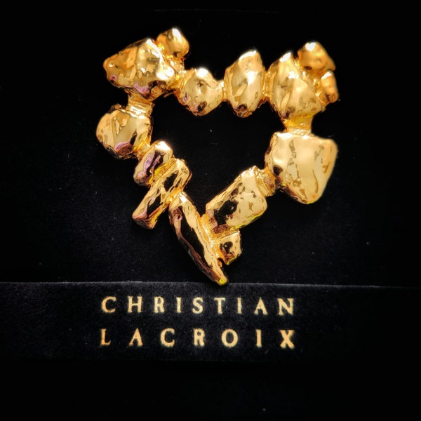 Christian Lacroix golden heart brooch