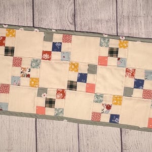 Quilty Table Topper 10” X 28” +/- (1 inch squares)