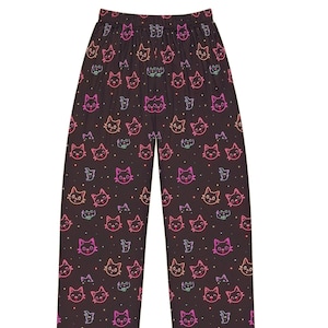 Cozy Cat Print Womens Pajama Pants | Cute Loungewear for Cat Lovers | Fun Sleepwear, Birthday Gift, Relaxation, Cozy Nights