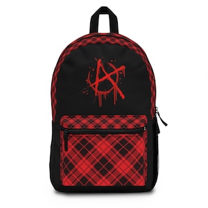 Sac à dos à carreaux rebelles | Sac style anarchiste, sac à dos scolaire, sac à dos tendance, sac style grunge, cadeau pour les étudiants