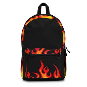 Fiery Flame Backpack | Trendy Backpack for School, Travel, Gym, Unique Gift for Teens and Adults