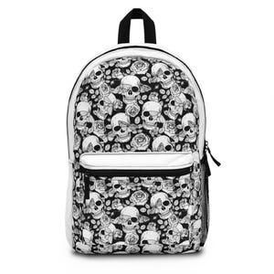 Gothic Skull Backpack, Trendy School Bag, Alternative Fashion, Halloween Gift, Edgy Rucksack, Gothic Accessories