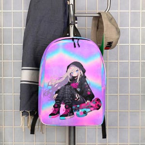 Colorful Skater Girl Backpack – Cool Tomboy School Bag with Bold Street Style Art | Back to School Vibes