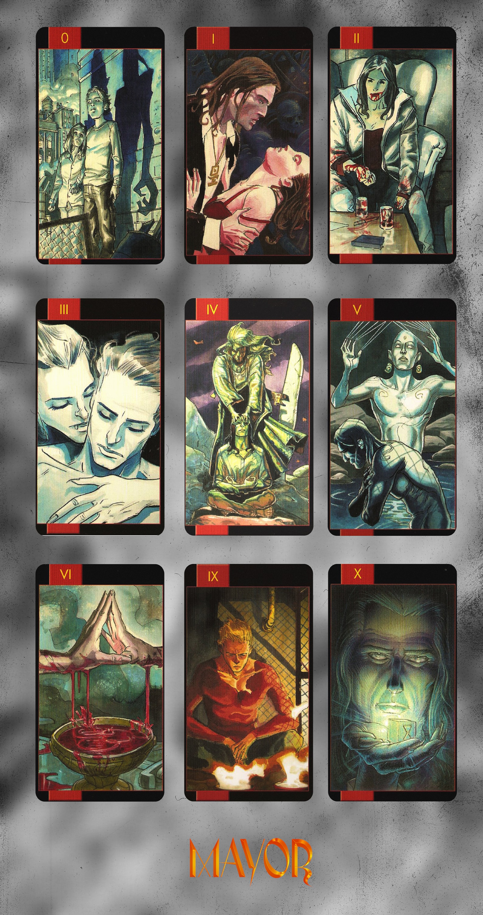 Rare Gothic Vampire Tarot Card Deck Printable Oracle 78 Cards Back