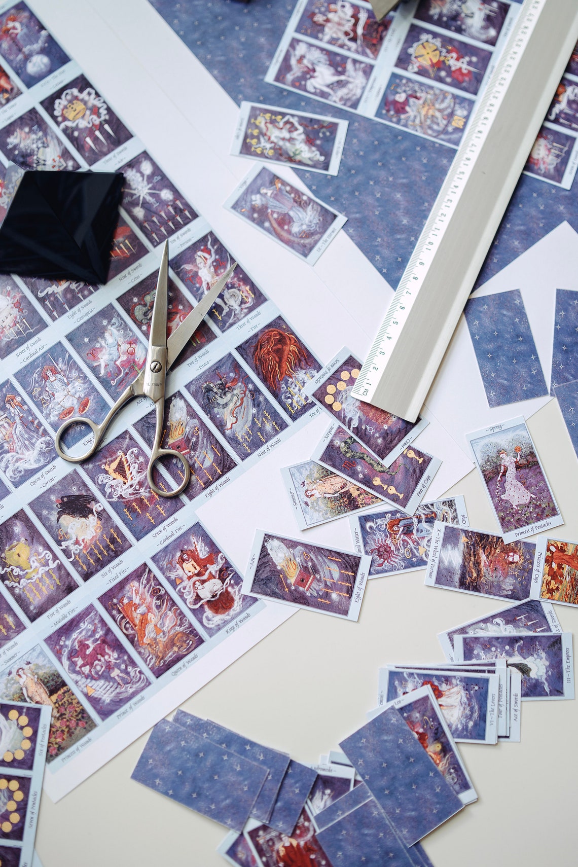 Mini Celestial Tarot Card Deck Printable Oracle 78 Cards Etsy UK