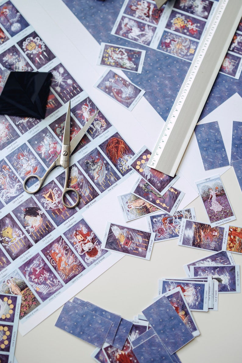 Mini Celestial Tarot Card Deck Printable Oracle 78 Cards - Etsy UK