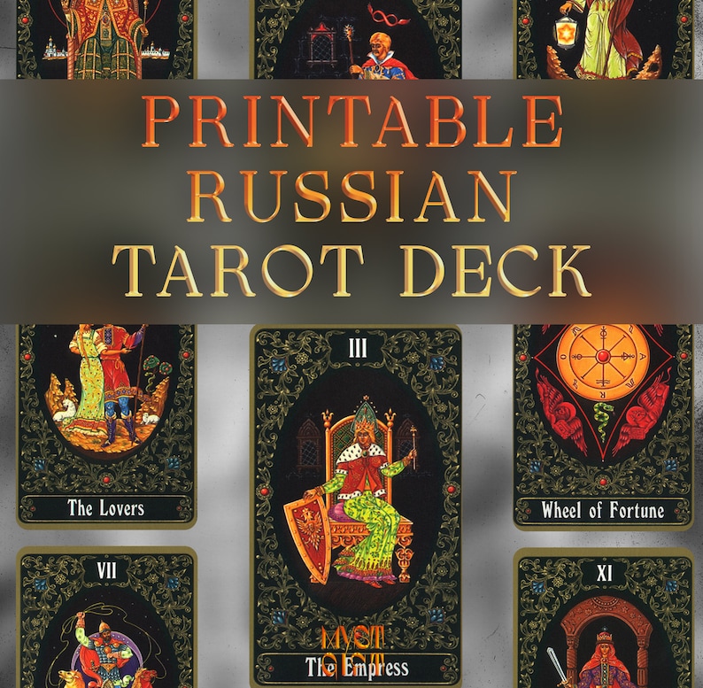 Russian Tarot of St Petersburg Tarot Card Deck Printable Oracle 78