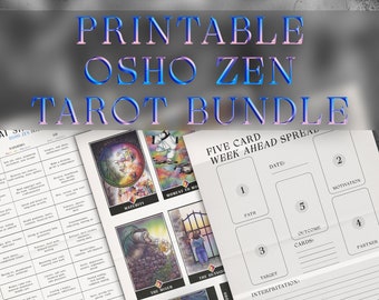 Rare Osho Zen Tarot Card Deck Printable Bundle | Spread List Journal | Meanings List Cheat Sheet