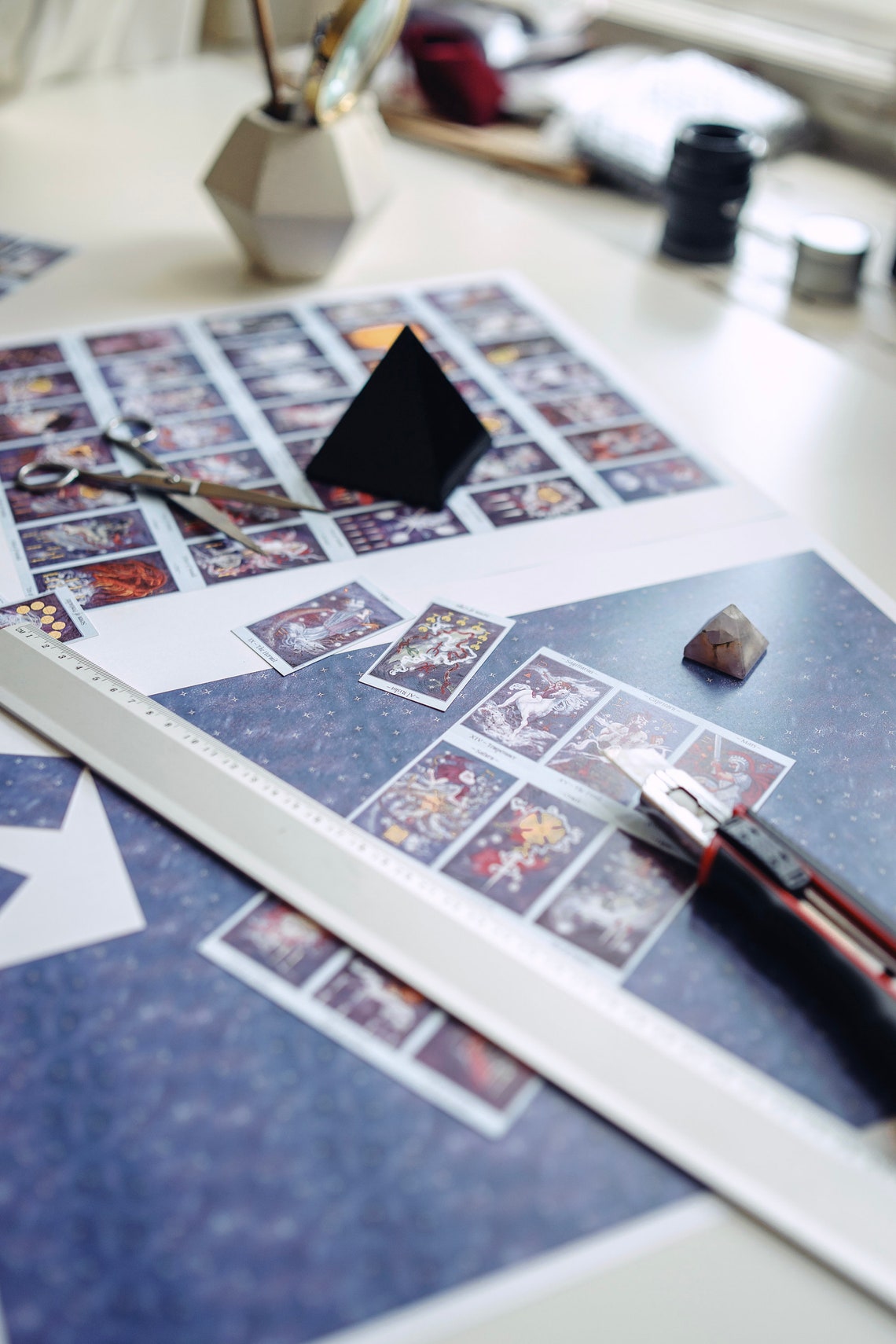 Mini Celestial Tarot Card Deck Printable Oracle 78 Cards Etsy UK