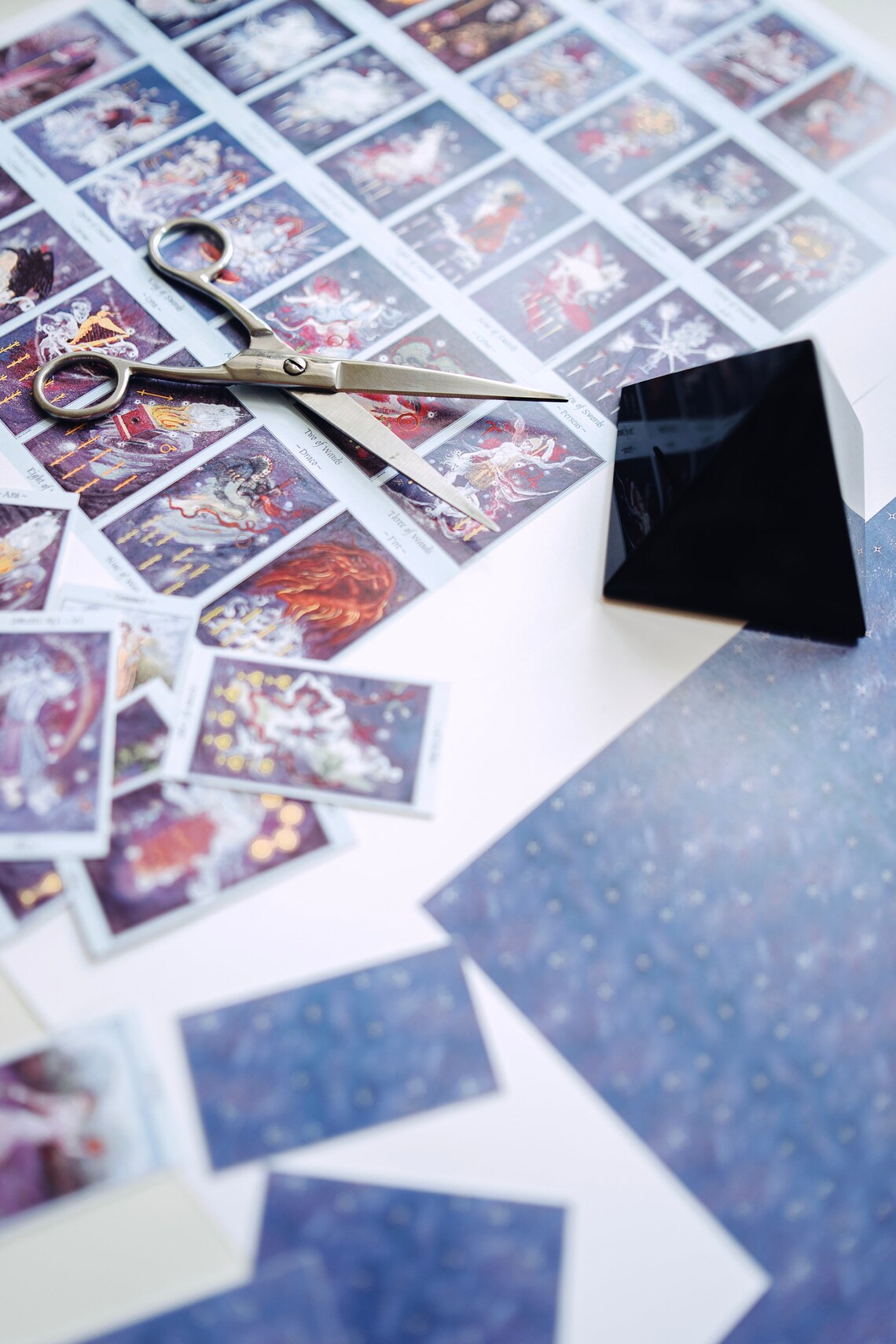 Mini Celestial Tarot Card Deck Printable Oracle 78 Cards Back Etsy