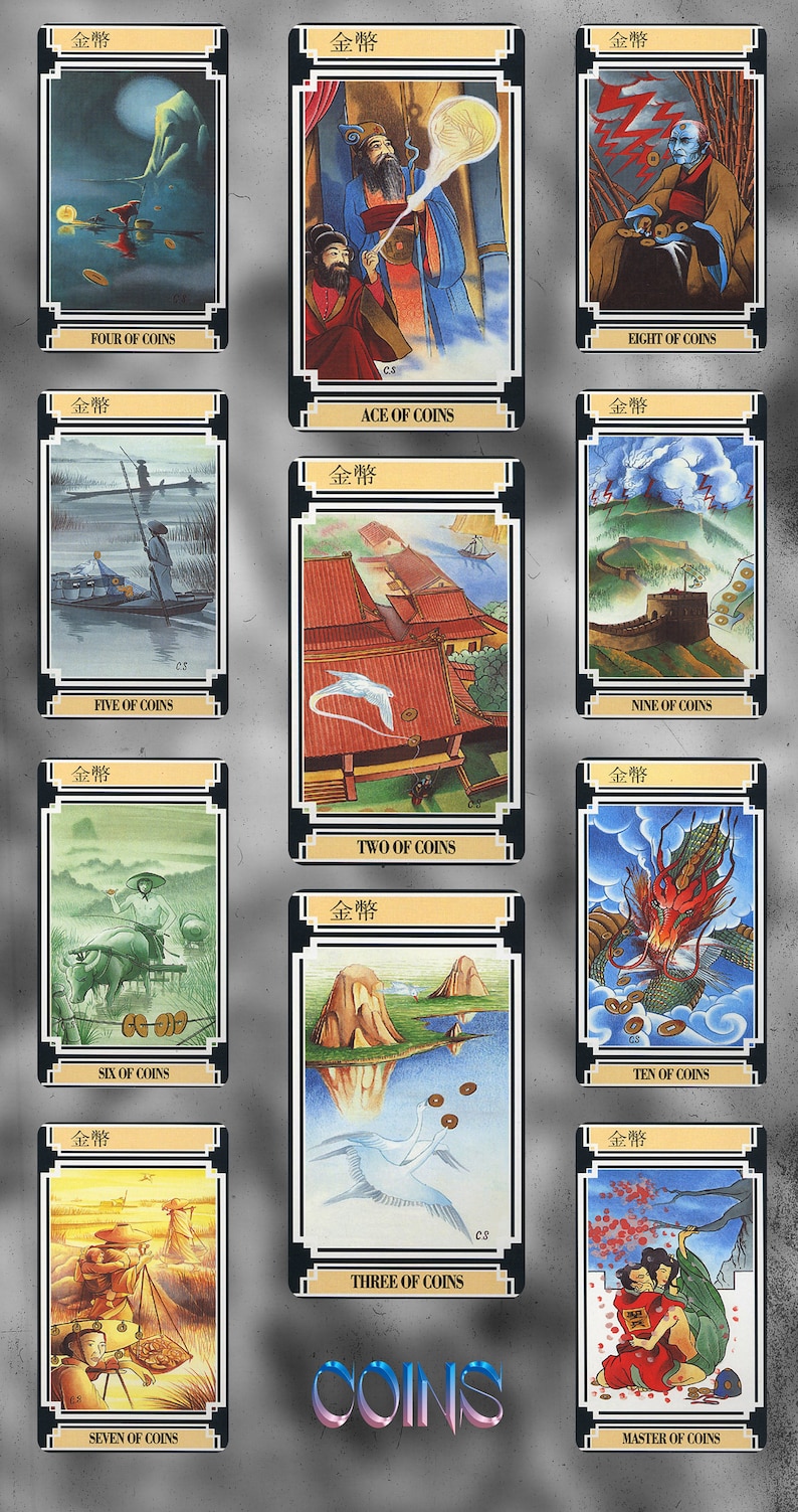Rare Golden Dragon Tarot Card Deck Printable Oracle 78 Cards Back ...