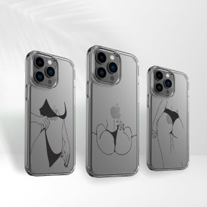 Clear Line Art Phone Case For iPhone 14 Pro Max Case, iPhone 13 Pro Case, iPhone 12 Case, iPhone 11 Case, Samsung Galaxy S22 S21 , sexy body