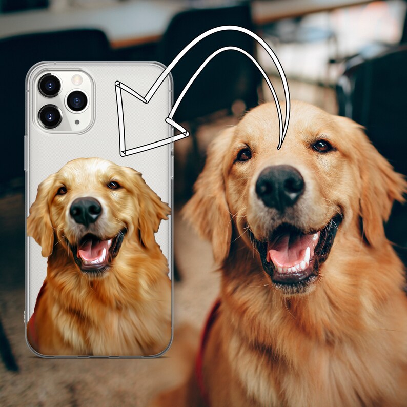 Samsung 8 9 S10 S9 S20 S8 For iPhone 12 11 Pro 5 6 7 8 X XS XR SE Plus Huawei Dog Portrait from Photo Phone Case Custom Pet Portrait