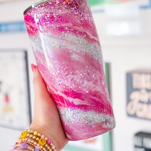 Pink Milky Way Glitter Tumbler