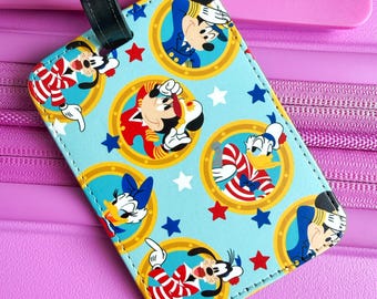 DCL Cruise Luggage Tag, Magical Cruise Suitcase Tag, Nautical Travel Bag Tag, PU Leather Luggage Tag