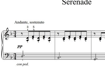 Schubert - Serenade  (Easy Piano) sheet music ,Classical music, Music score, digital music score, pop piano songs