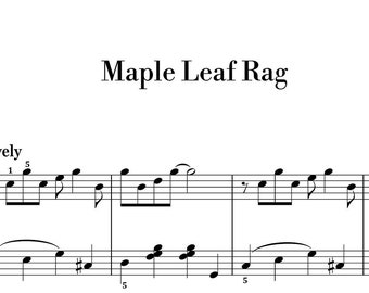 Joplin - Maple Leaf Rag (Easy Piano) sheet music ,Classical music, Music score, digital music score, pop piano songs