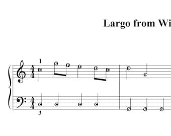 Vivaldi - Largo from winter (Beginner Piano) sheet music ,Classical music, Music score, digital music score, pop piano songs