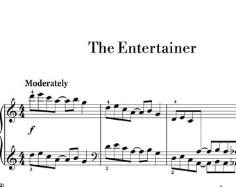 SIMPLIFIED the Entertainer Easy Joplin Piano Sheet Music Printable PDF 