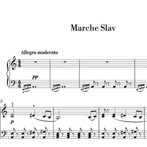 Tchaikovsky - March Slav (Easy Piano) sheet music ,Classical music, Music score, digital music score, pop piano songs