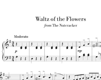 Tchaikovsky - Waltz of the Flowers (Easy Piano) sheet music ,Classical music, Music score, digital music score, pop piano songs