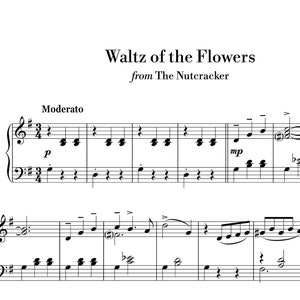 Tchaikovsky - Waltz of the Flowers (Easy Piano) sheet music ,Classical music, Music score, digital music score, pop piano songs