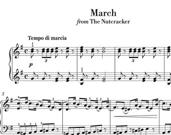 Tchaikovsky - March from The Nutcracker (Easy Piano) sheet music ,Classical music, Music score, digital music score, pop piano songs