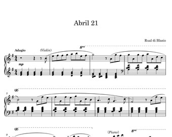 Raul di blasio - Abril 21 (piano sheet music)