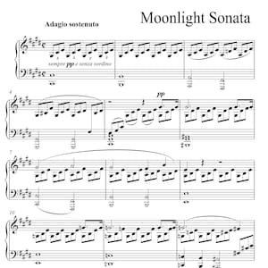 Moonlight Sonata (1st Movt)- Piano sheet music