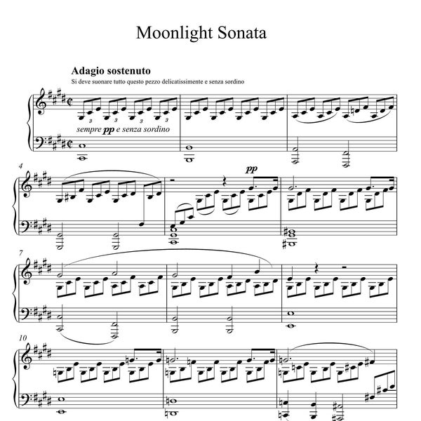 Moonlight Sonata (FULL)- sheet music